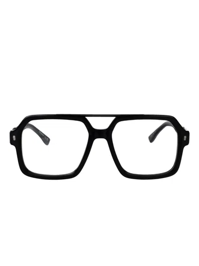Dsquared2 D2-logo Square-frame Glasses In Black