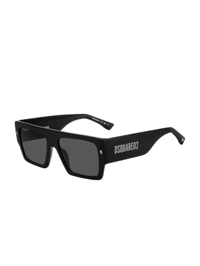 Dsquared2 D2 Logo-embossed Acetate Sunglasses In Black