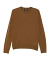 Dsquared2 D2 Logo-embroidered Wool Top In Brown
