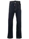 Dsquared2 Blue Jeans With Contrast Stitching And Logo Patch On The Back In Blue