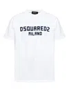 Dsquared2 White Crewneck T-shirt With Logo Lettering On The Front