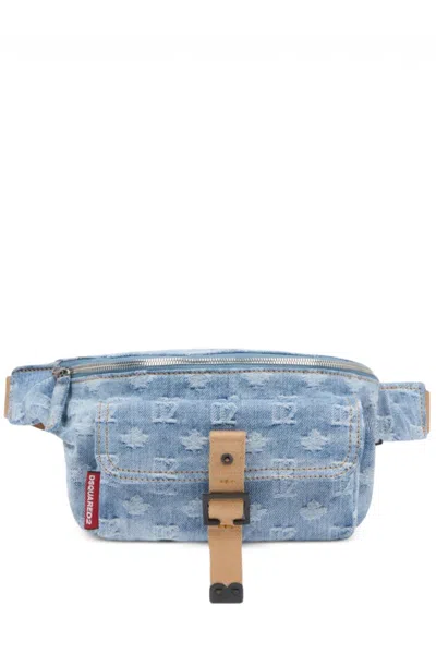 Dsquared2 D2 Monogram Belt Bag In Blue