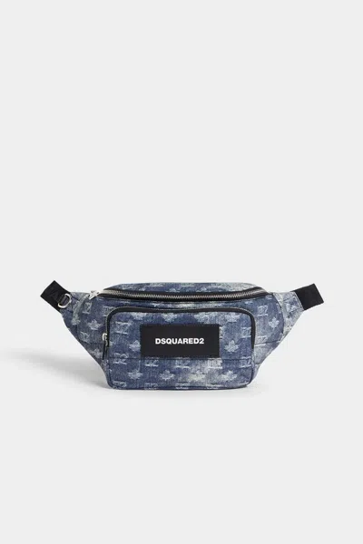 Dsquared2 D2 Monogram Belt Bag In Blue