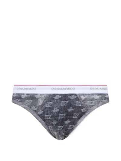 Dsquared2 D2 Monogram Brief In Gray