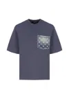 Dsquared2 D2 Monogram Distressed-effect Denim-pocket T-shirt In Purple