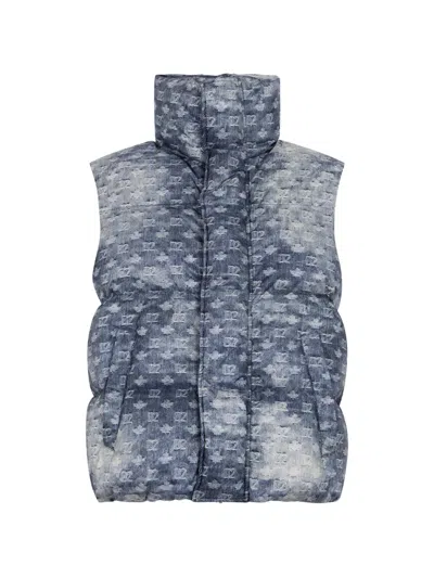 Dsquared2 D2 Monogram Down Gilet In Blue