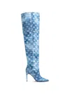 Dsquared2 D2 Monogram Heeled Boots In Blue