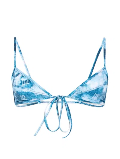 Dsquared2 D2 Monogram Triangle Top In Blue
