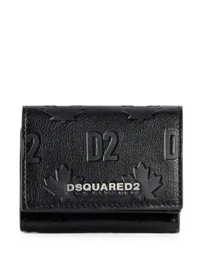 Dsquared2 D2 Monogram Trifold Wallet In Black