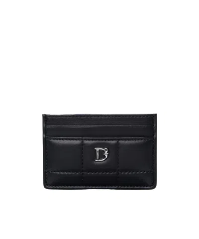 Dsquared2 D2-plaque Matelassé Card Holder In Black
