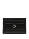 Dsquared2 Quilted Leather Card Holder In Black