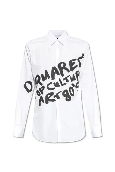Dsquared2 Man Shirt White Size 44 Cotton