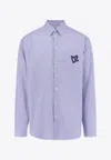 Dsquared2 D2 Print Long-sleeved Striped Shirt