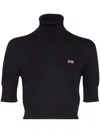 Dsquared2 D2 Roll-neck Crop Top In Black