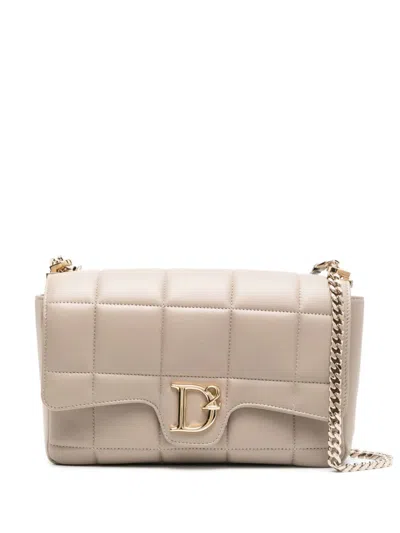 Dsquared2 D2 Shoulder Bag In Taupe