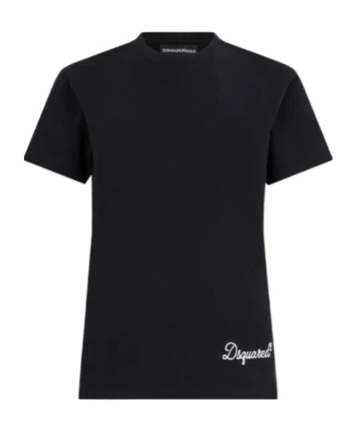 Dsquared2 D2 Signature Fitted T-shirt In Black