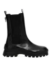 Dsquared2 Leather D2 Statement Chelsea Booties In Black