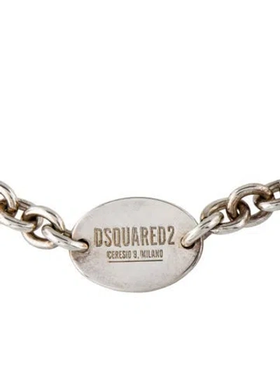 Pre-owned Dsquared2 D2 Tag Chain Necklace, 18.5", 18.5" In Multi
