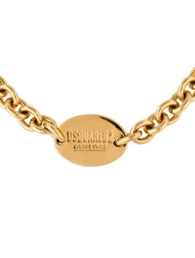 Pre-owned Dsquared2 D2 Tag Chain Necklace, 18.5", 18.5" In Multi