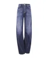 Dsquared2 Stretch Denim 2d Twisted Wide-leg Jeans In Blue