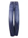Dsquared2 Stretch Denim 2d Twisted Wide-leg Jeans In Blue