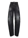 Dsquared2 Washed Tapered Jeans In Black
