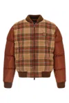 Dsquared2 Checked Puffer Down Jacket In Braun