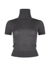 Dsquared2 D2 Upside Down Short Sleeve Turtleneck Pullover In Gray