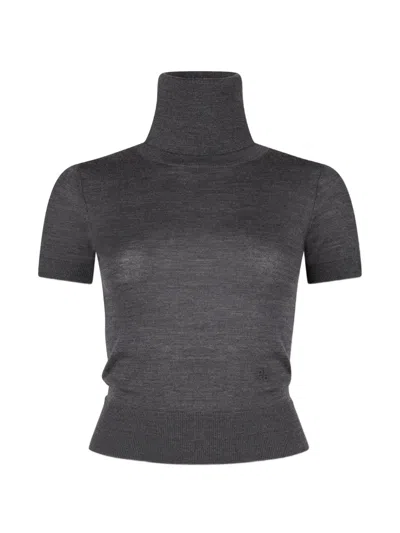 Dsquared2 D2 Upside Down Short Sleeve Turtleneck Pullover In Gray