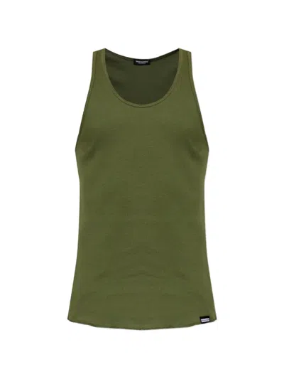 Dsquared2 D2 Upside Down Sleeveless Top In Green