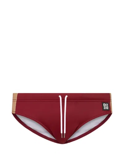 Dsquared2 D2 Upside Down Swim Briefs In Red