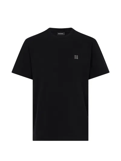 Dsquared2 Metal D2 Upside Down Regular Fit T-shirt In Black