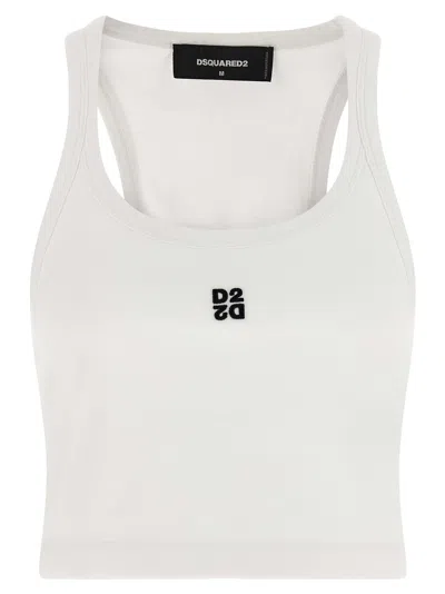 Dsquared2 'd2 Upside Down' Tank Top In White