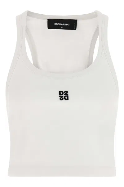 Dsquared2 'd2 Upside Down' Tank Top In White