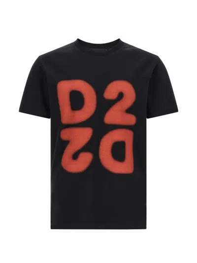 Dsquared2 D2 Upside Down T-shirt In Black