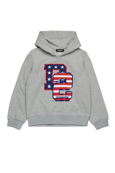 Dsquared2 D2 Usa Print Sweatshirt In Grey
