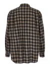 Dsquared2 D2 X Magliano Brown Shirt With Tie Detail On The Front And All-over Check Motif In Cotton Man In Brown