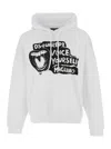 Dsquared2 D2 X Magliano White Hoodie With Drawstring Hood With Maxi Print On The Front In Cotton Man In White
