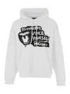 Dsquared2 D2 X Magliano White Hoodie With Drawstring Hood With Maxi Print On The Front In Cotton Man In Red