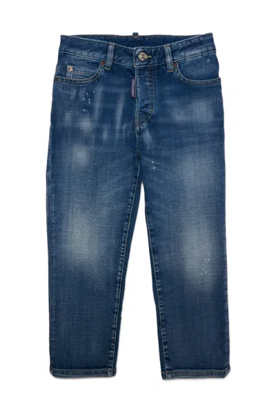 Dsquared2 Kids' D2p385f Boston Jean Trousers Dsquared Jeans Boston Boyfriend Dark Blue In Dq01