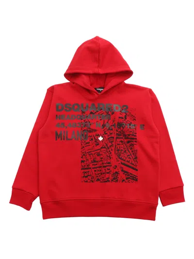 D-squared2 Kids'  D2s896u Slouch Fit Felpa In Red
