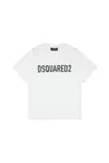 Dsquared2 Kids' D2t971u Relax-eco T-shirt Dsquared Organic Cotton Jersey Crewneck T-shirt With Logo In Bianco