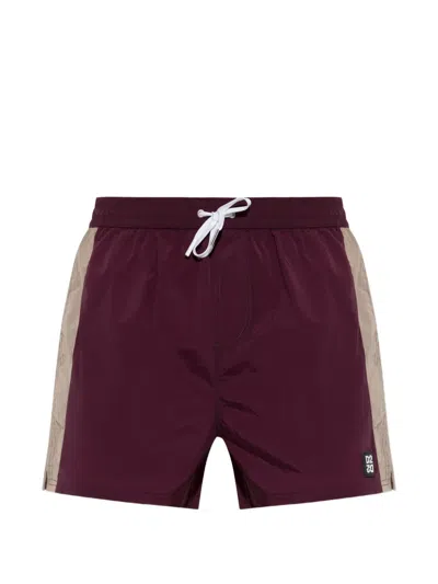 Dsquared2 D2-upside-down Midi Swim Boxer In Burgundy