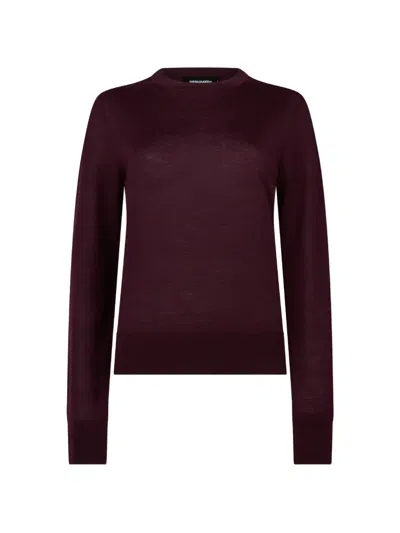 Dsquared2 D2-upside-down Pullover In Burgundy