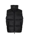 Dsquared2 Nylon Sleeveless Down Jacket High Collar In Black