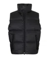 Dsquared2 Nylon Sleeveless Down Jacket High Collar In Black
