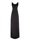 Dsquared2 Flattering Full-length Black Dress With Wide Skirt