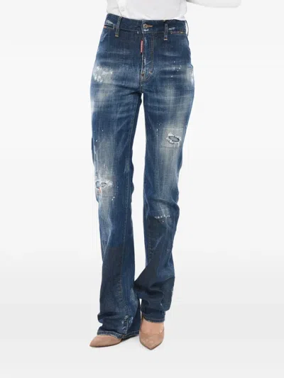 Dsquared2 Dalma Angel Distressed-effect Jeans In Blue