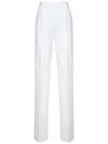 Dsquared2 Silk And Cotton Blend Trousers With Ironed Crease In White