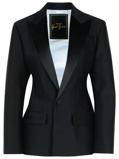 DSQUARED2 DSQUARED2 'DAN' BLACK VIRGIN WOOL BLEND BLAZER WOMEN